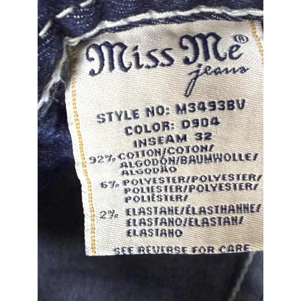 Miss Me Jeans Womens 27 Blue Dark Wash Chloe Boot Bootcut Embellished Denim - Picture 5 of 13